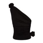 MAGDA BUTRYM ONE SHOULDER T SHIRT IN BLACK