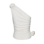 MAGDA BUTRYM ONE SHOULDER T SHIRT IN CREAM