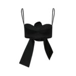 MAGDA BUTRYM ROSE SWEETHEART BRA TOP IN BLACK