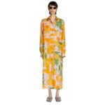 DRIES VAN NOTEN SILK SHIRT DRESS ORANGE