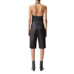 STOULS GASTONE DENIM-STYLE LEATHER BERMUDA SHORTS