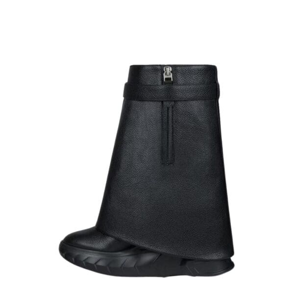 GIVENCHY SHARK LOCK BIKER ANKLE BOOTS IN GRAINED LEATHER