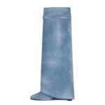 GIVENCHY SHARK LOCK BOOTS IN WASHED DENIM