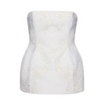 MAGDA BUTRYM STRAPLESS HOURGLASS CORSET IN WHITE LACE
