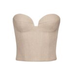 MAGDA BUTRYM WOOL CROSET TOP IN BEIGE