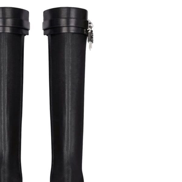 GIVENCHY SHARK LOCK STILETTO SANDAL BOOTS IN LEATHER
