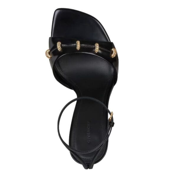 GIVENCHY STITCH SANDALS IN LEATHER WITH CRYSTALS DETAILS