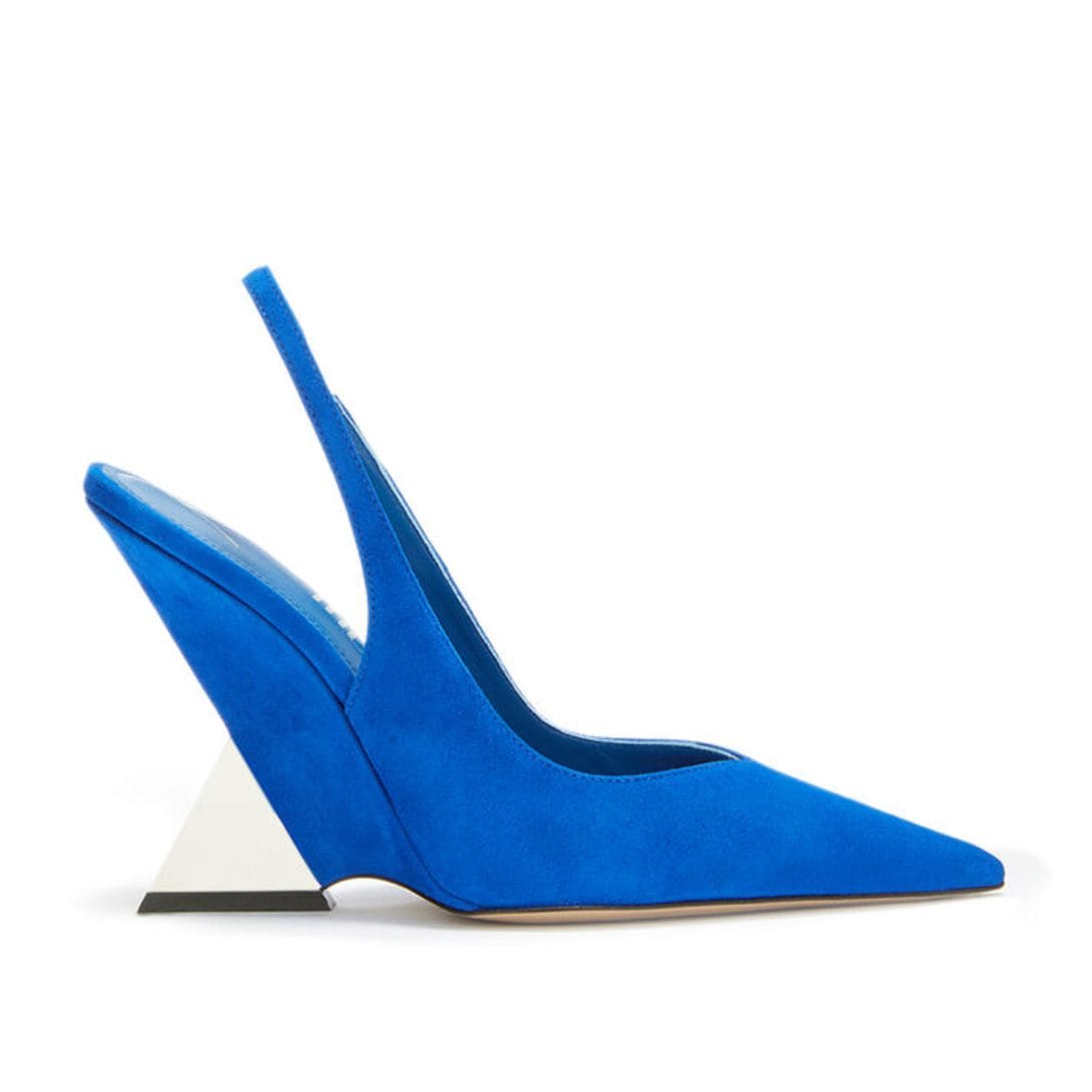 THE ATTICO ''CHEOPE'' ELECTRIC BLUE AND SILVER SLINGBACK