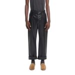 NANUSHKA ZAYDEN REGENERATED LEATHER TAPERED PANTS BLACK
