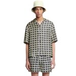 NANUSHKA MAXTON PRINTED SILK-TWILL SHIRT DIAMOND CHECK