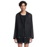 NANUSHKA JELMER STUDDED ORGANZA SHIRT BLACK