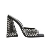 THE ATTICO ''DEVON'' BLACK AND CRYSTAL MULE