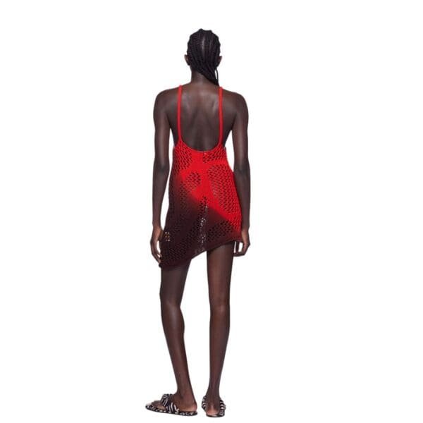 THE ATTICO RED, FUCHSIA AND WINE MINI DRESS