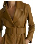 YVES SALOMON LONG LEATHER TRENCH COAT