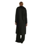 YVES SALOMON BELTED COAT IN CASHMERE WOOL WITH MINK FUR COLLAR AND OVER-POCKETS