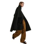 YVES SALOMON CASHMERE WOOL CAPE WITH MINK FUR