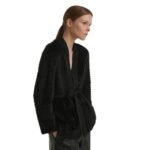 YVES SALOMON MERINO KNIT AND MINK CARDIGAN