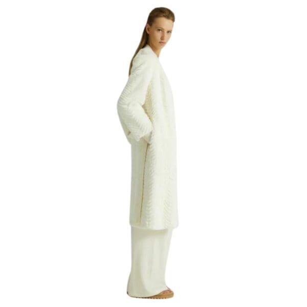 YVES SALOMON MERINO KNIT AND MINK LONG CARDIGAN
