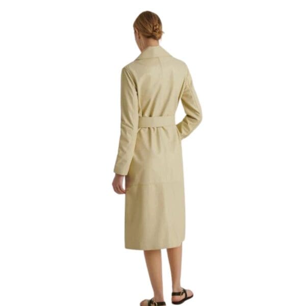 YVES SALOMON LONG LEATHER TRENCH COAT