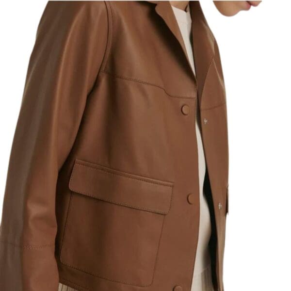 YVES SALOMON SHORT LEATHER JACKET