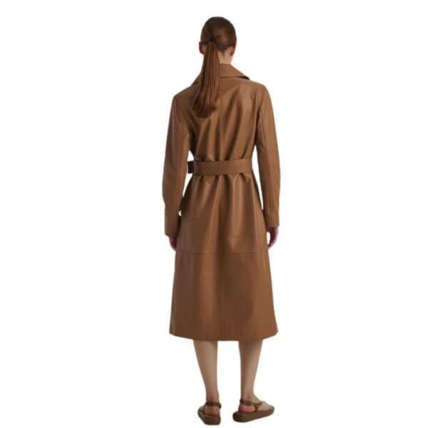 YVES SALOMON LONG LEATHER TRENCH COAT