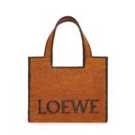 LOEWE FONT TOTE LARGE BAG IN RAFFIA