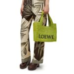 LOEWE FONT TOTE MEDIUM BAG IN RAFFIA