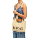 LOEWE FONT TOTE MEDIUM BAG IN RAFFIA