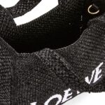 LOEWE FONT TOTE MINI BAG IN RAFFIA