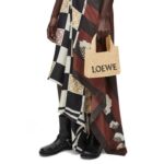 LOEWE FONT TOTE MINI BAG IN RAFFIA