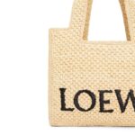 LOEWE FONT TOTE SMALL BAG IN RAFFIA