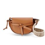 LOEWE GATE DUAL MINI BAG IN SOFT CALFSKIN AND JACQUARD