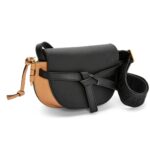 LOEWE GATE DUAL MINI BAG IN SOFT CALFSKIN AND JACQUARD