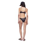 The Attico Black Bikini Wet Effect Lycra with Printed Logo - Made in Italy
