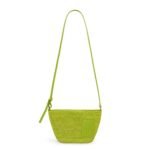 LOEWE MINI SLIT CLUTCH BAG IN RAFFIA AND CALFSKIN