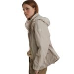 YVES SALOMON SHORT TECHNICAL FABRIC AND LEATHER PARKA