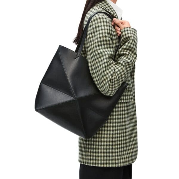 LOEWE PUZZLE FOLD TOTE BAG IN SHINY CALFSKIN