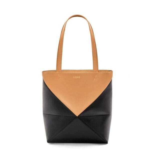 LOEWE PUZZLE FOLD TOTE BAG IN SHINY CALFSKIN