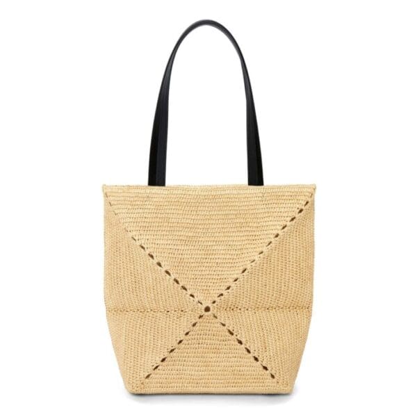 LOEWE PUZZLE FOLD TOTE BAG IN RAFFIA