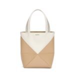 LOEWE PUZZLE FOLD TOTE MINI BAG IN SHINY CALFSKIN