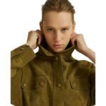 YVES SALOMON SAFARI JACKET IN DOUBLE-SIDED VELOUR LAMB LEATHER