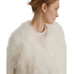 YVES SALOMON LONG FEATHER CAPE