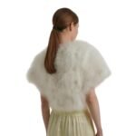 YVES SALOMON CROPPED FEATHER BOLERO