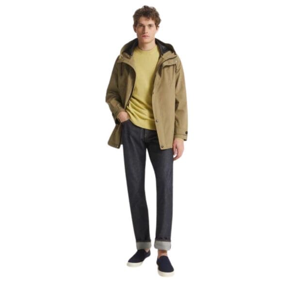 YVES SALOMON SHORT COTTON-BLEND PARKA