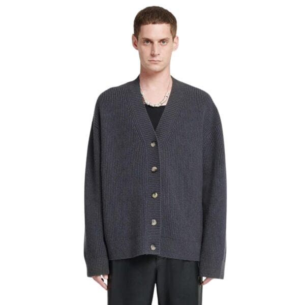 NANUSHKA LARAN CASHMERE-BLEND CARDIGAN SCHOOLGREY