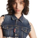 DSQUARED2 DENIM CROPPED VEST