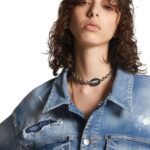 DSQUARED2 MEDIUM ICE SPOTS WASH OVER JEANS JACKET