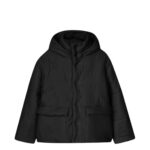NANUSHKA HIDE HOOD TECH POPLIN HOODED PUFFER JACKET BLACK