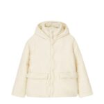 NANUSHKA HIDE HOOD TECH POPLIN HOODED PUFFER JACKET CREME