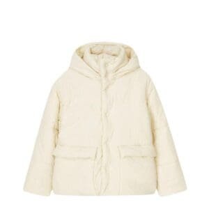 NANUSHKA HIDE HOOD TECH POPLIN HOODED PUFFER JACKET CREME
